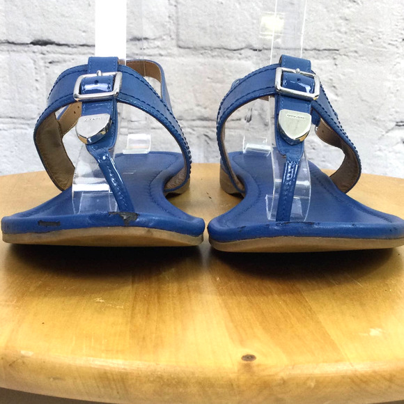 Coach Cassidy Women's Patent Leather T-Strap Buckle Open Toe Blue Sandal 7B - Picture 6 of 12